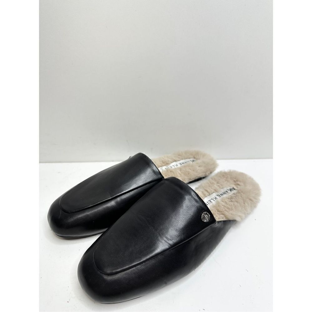 Ann Klein Loafers Womens Size 6.5 Black Faux Leather Slip On Laura Shoes